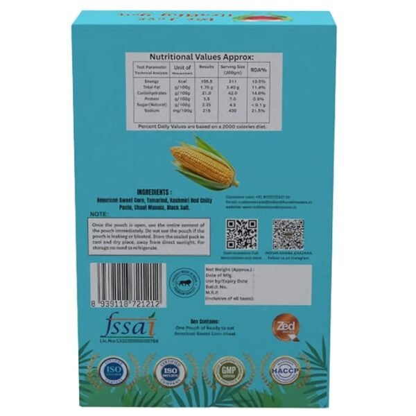 American Sweetcorn Chaat 167gm - Image 5